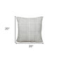 20" X 20" Gray And White 100% Cotton Geometric Zippered Pillow