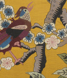 20" Blue and Yellow Bird Floral Throw Pillow with Embroidery