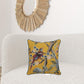 20" Blue and Yellow Bird Floral Throw Pillow with Embroidery