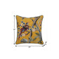 20" Yellow And Blue Bird Floral Throw Pillow with Embroidery