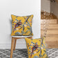 20" Blue and Yellow Bird Floral Throw Pillow with Embroidery