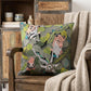 20" X 20" Gray Salmon And Green 100% Cotton Animal Print Zippered Pillow
