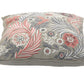 20" X 20" Gray Adn Pink 100% Cotton Floral Zippered Pillow
