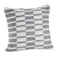 18" X 18" Gray And White 100% Cotton Geometric Zippered Pillow