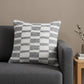 18" X 18" Gray And White 100% Cotton Geometric Zippered Pillow