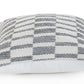 18" X 18" Gray And White 100% Cotton Geometric Zippered Pillow
