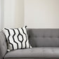 20" Black And White Cotton Geometric Throw Pillow