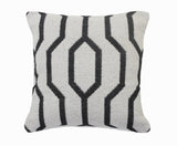 20" Black And White Cotton Geometric Throw Pillow