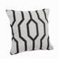 20" X 20" White And Tan 100% Cotton Geometric Zippered Pillow