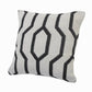 20" X 20" White And Tan 100% Cotton Geometric Zippered Pillow