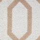 20" X 20" White And Tan 100% Cotton Geometric Zippered Pillow