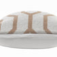20" X 20" White And Tan 100% Cotton Geometric Zippered Pillow