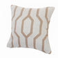 20" X 20" White And Tan 100% Cotton Geometric Zippered Pillow