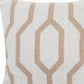 20" X 20" White And Tan 100% Cotton Geometric Zippered Pillow