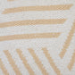 20" X 20" Tan And White 100% Cotton Geometric Zippered Pillow