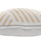 20" X 20" Tan And White 100% Cotton Geometric Zippered Pillow