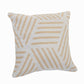 20" X 20" Tan And White 100% Cotton Geometric Zippered Pillow