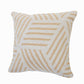 20" X 20" Tan And White 100% Cotton Geometric Zippered Pillow