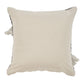 18" Black and Off White Throw Pillow with Fringe
