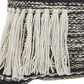 18" Black and Off White Throw Pillow with Fringe