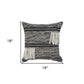 18" Black and Off White Throw Pillow with Fringe