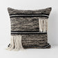 18" Black and Off White Throw Pillow with Fringe