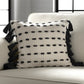 20" Black And Cream Cotton Geometric Throw Pillow with Tassels