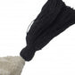 20" Black And Cream Cotton Geometric Throw Pillow with Tassels
