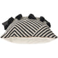 20" X 20" Black And White 100% Cotton Chevron Zippered Pillow