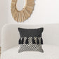 20" X 20" Black And White 100% Cotton Chevron Zippered Pillow
