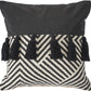 20" X 20" Black And White 100% Cotton Chevron Zippered Pillow