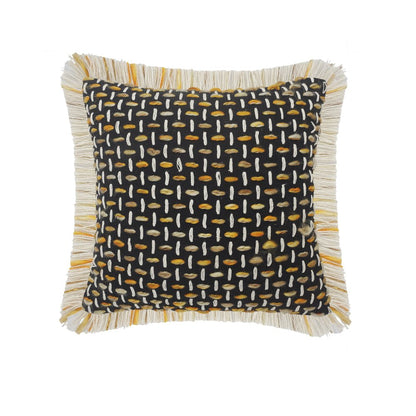 20" X 20" Black Gold And White Polyester And Cotton Blend Geometric Zippered Pillow