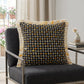 20" X 20" Black Gold And White Polyester And Cotton Blend Geometric Zippered Pillow