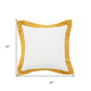 20" X 20" White And Golden Yellow 100% Cotton Geometric Zippered Pillow