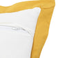 20" X 20" White And Golden Yellow 100% Cotton Geometric Zippered Pillow