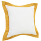20" X 20" White And Golden Yellow 100% Cotton Geometric Zippered Pillow