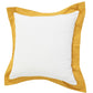 20" X 20" White And Golden Yellow 100% Cotton Geometric Zippered Pillow