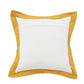 20" X 20" White And Golden Yellow 100% Cotton Geometric Zippered Pillow