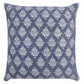 20" Indigo And White Cotton Motif Throw Pillow