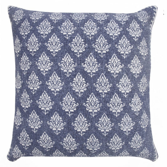 20" Green And White Geometric Cotton Throw Pillow