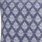 20" Indigo And White Cotton Motif Throw Pillow