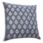 20" Indigo And White Cotton Motif Throw Pillow