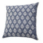 20" Indigo And White Cotton Motif Throw Pillow