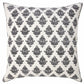 20" Indigo And White Cotton Motif Throw Pillow