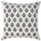 20" Indigo And White Cotton Motif Throw Pillow