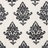 20" Indigo And White Cotton Motif Throw Pillow