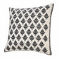20" Indigo And White Cotton Motif Throw Pillow