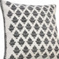 20" Indigo And White Cotton Motif Throw Pillow