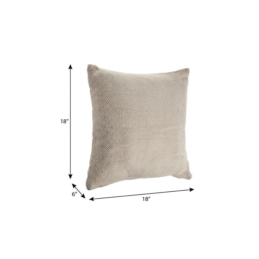 20" X 20" Frost Blue 100% Cotton Zippered Pillow