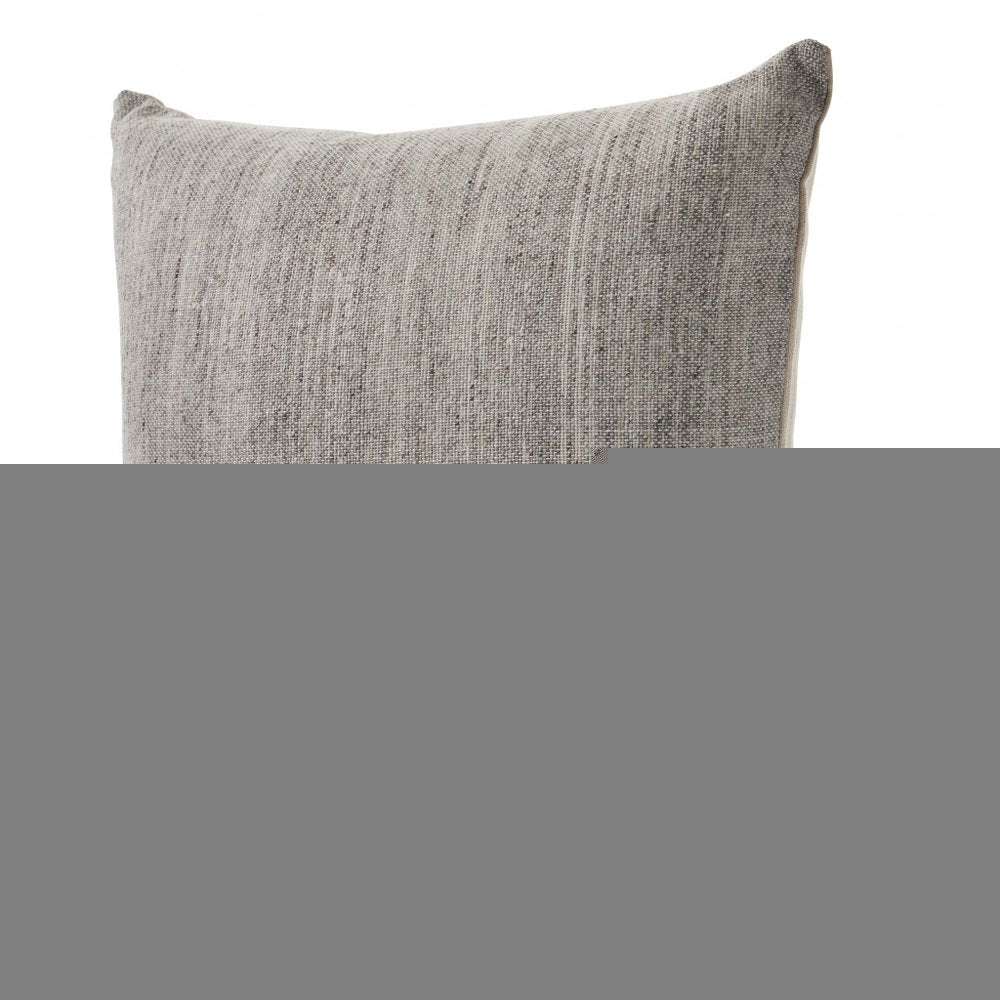 20" Gray Wool Throw Pillow